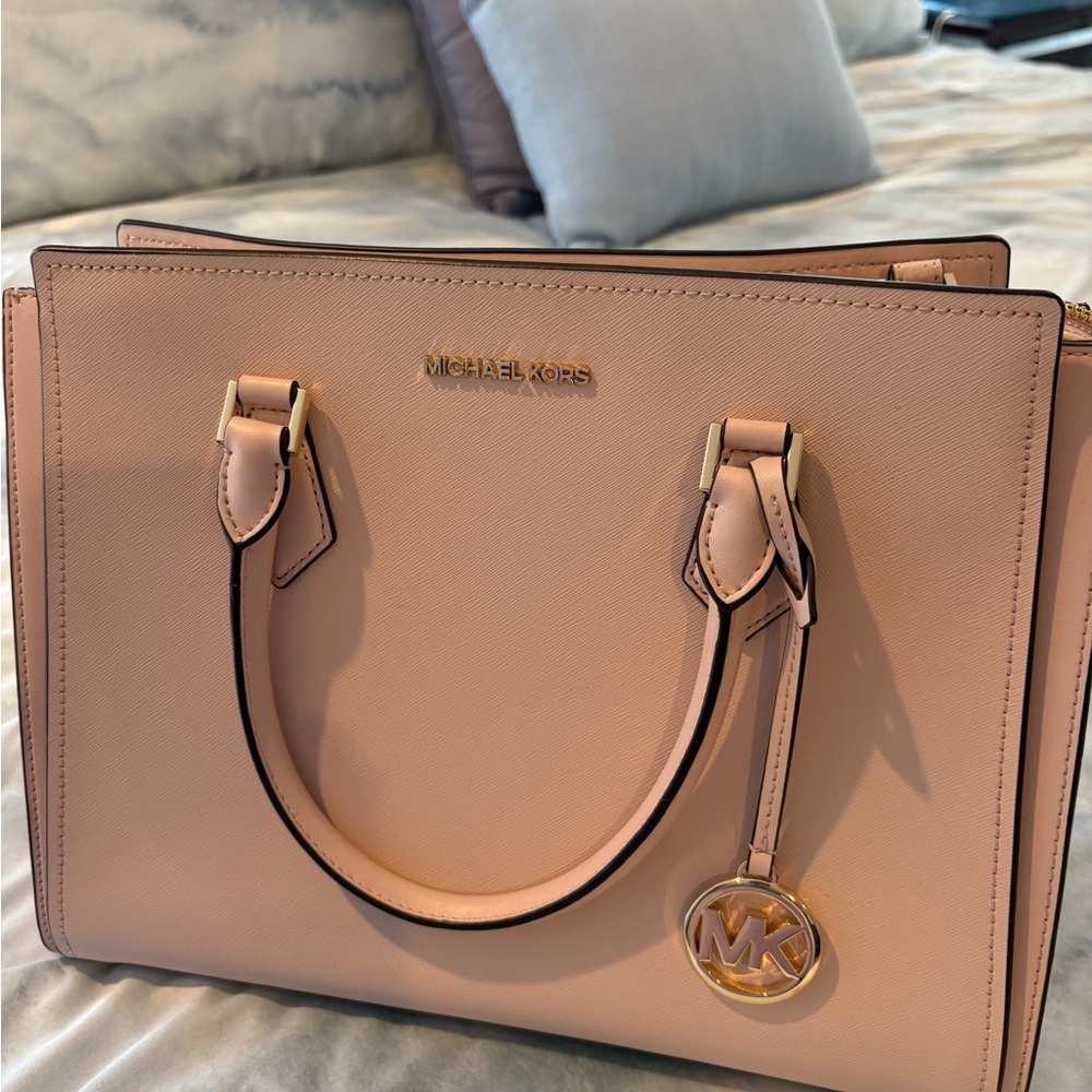 Michael Kors Pink Satchel with Gold Charm